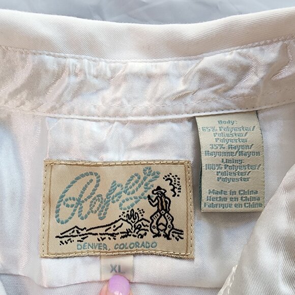 Roper Vintage Western Pearl Snap Black Embroidered Button Down Size XL - Picture 13 of 15